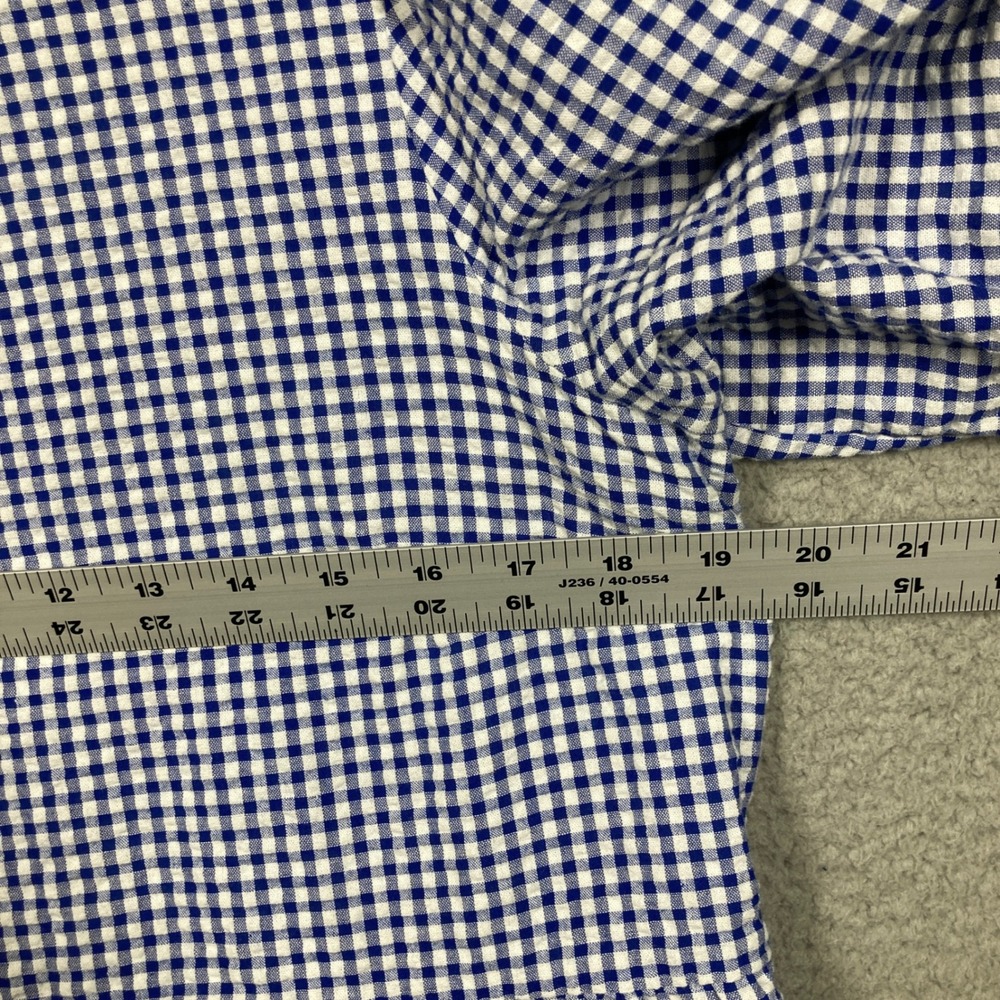 Old Navy Midi Dress Womens Large Blue Gingham Puff Sleeve Tiered Dorothy Cottage - Picture 3 of 11